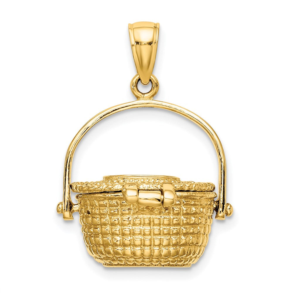 Gold Polished Basket Pendants