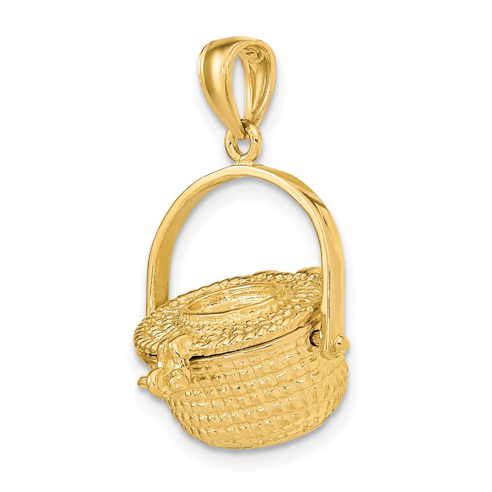 Gold Polished Basket Pendants