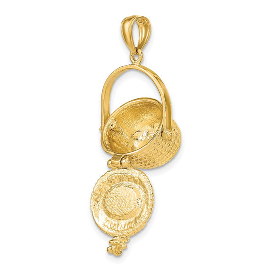 Gold Polished Basket Pendants