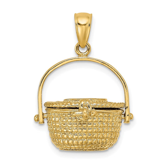 Gold Polished Basket Pendants