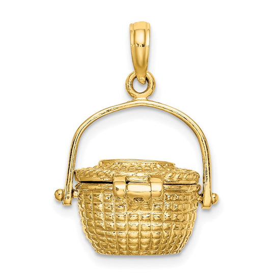 Gold Polished Basket Pendants