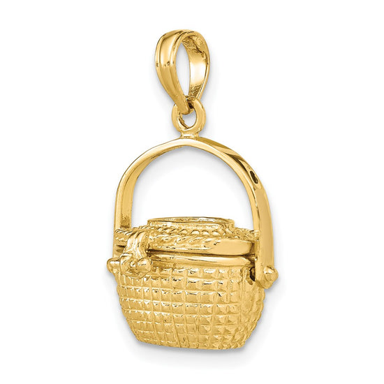 Gold Polished Basket Pendants