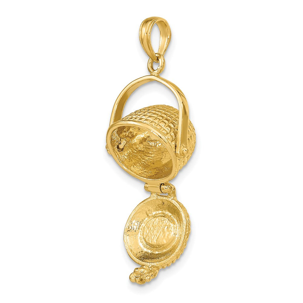 Gold Polished Basket Pendants