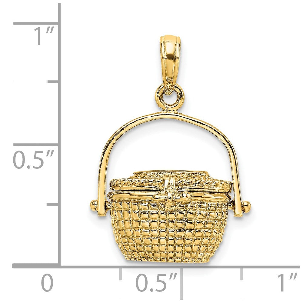 Gold Polished Basket Pendants