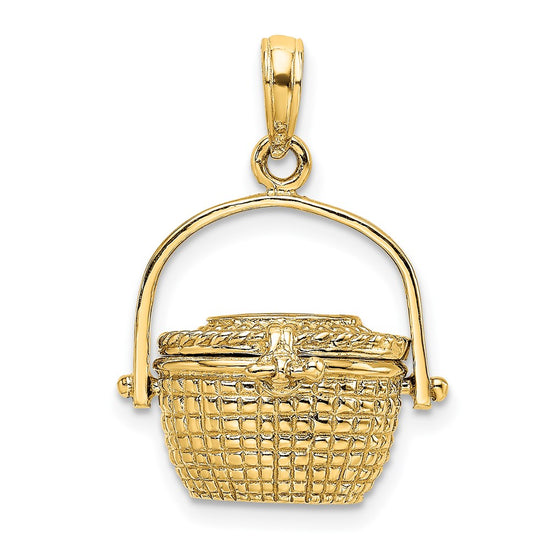 Gold Polished Basket Pendants