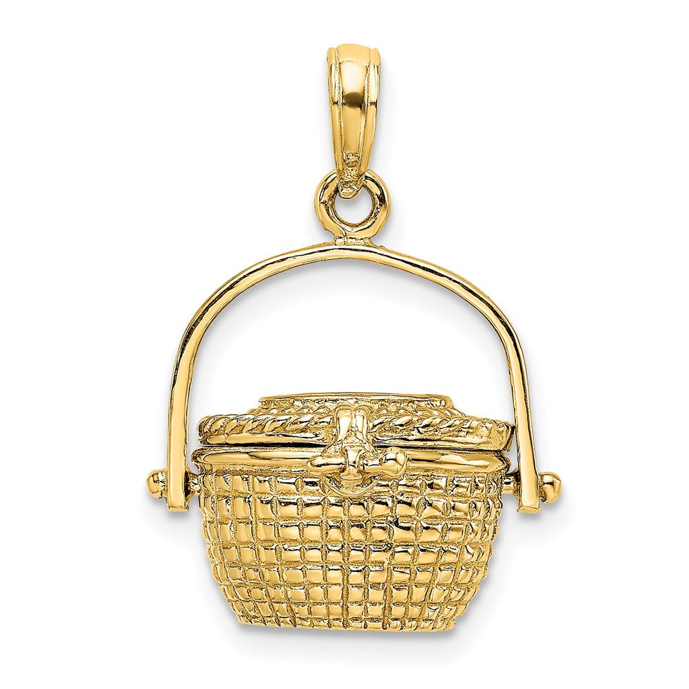 Gold Polished Basket Pendants