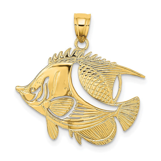 14K Polished Bannerfish Charm