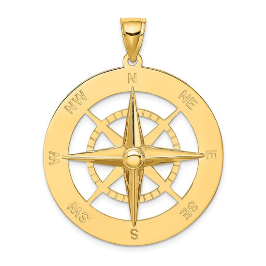 Gold Polished Compass Pendants