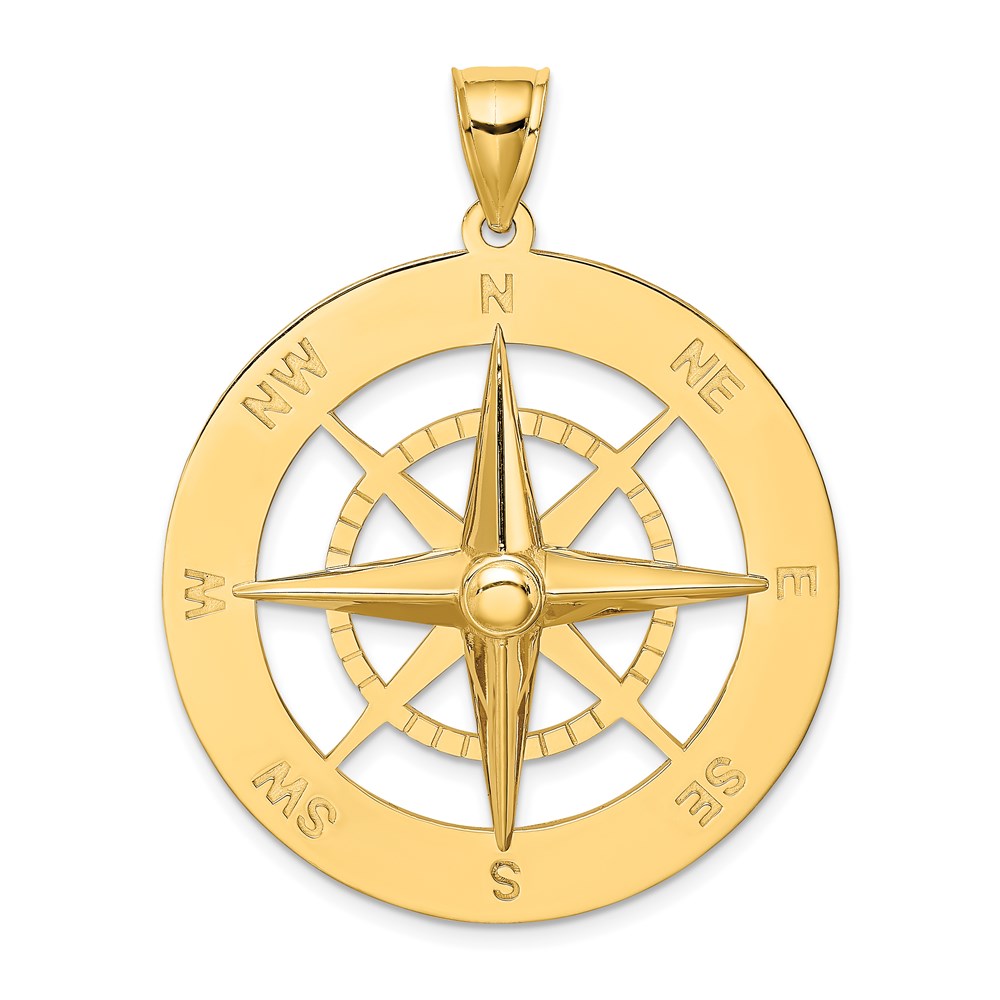 Gold Polished Compass Pendants