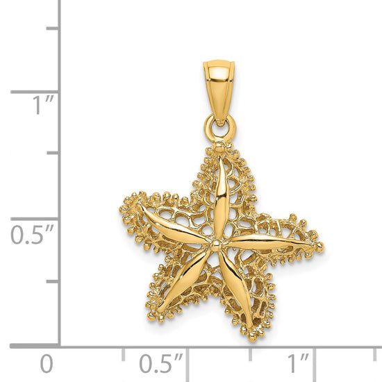 Gold Polished Starfish Pendants