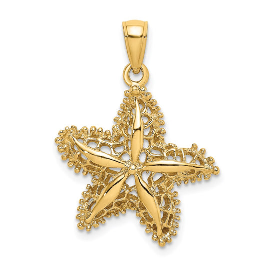 Gold Polished Starfish Pendants