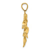 14K Large 2-D Three Dolphins Charm