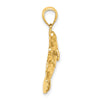14K 2-D Polished Two Manatees Charm
