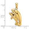 14K 2-D Polished Two Manatees Charm