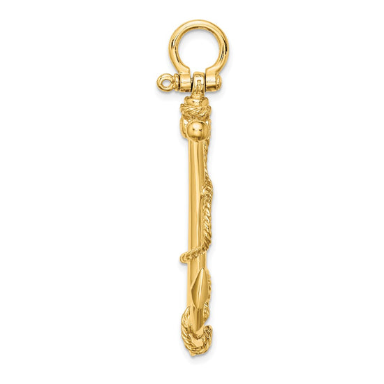 Gold Polished Anchor Pendants