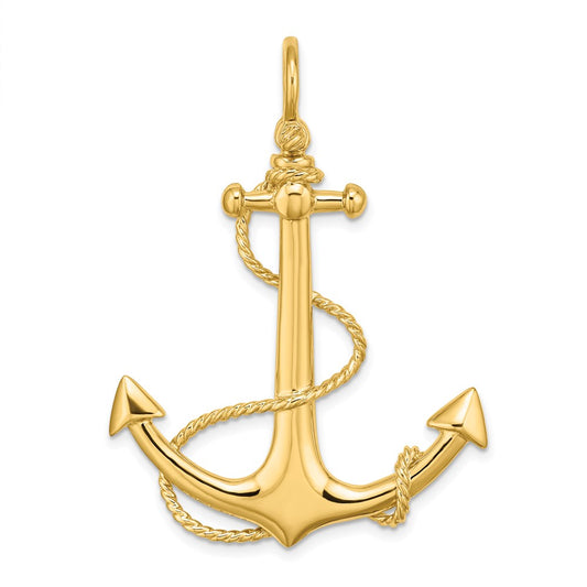 Gold Polished Anchor Pendants
