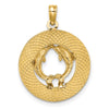 14K ST. THOMAS with Dolphins Round Charm