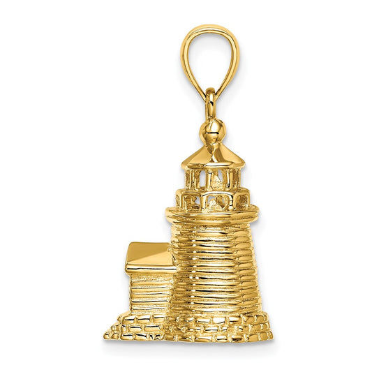 14K 3-D Brant Point Lighthouse Nantucket Harbor Massachusetts Charm