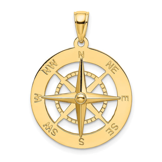 Gold Polished Compass Pendants