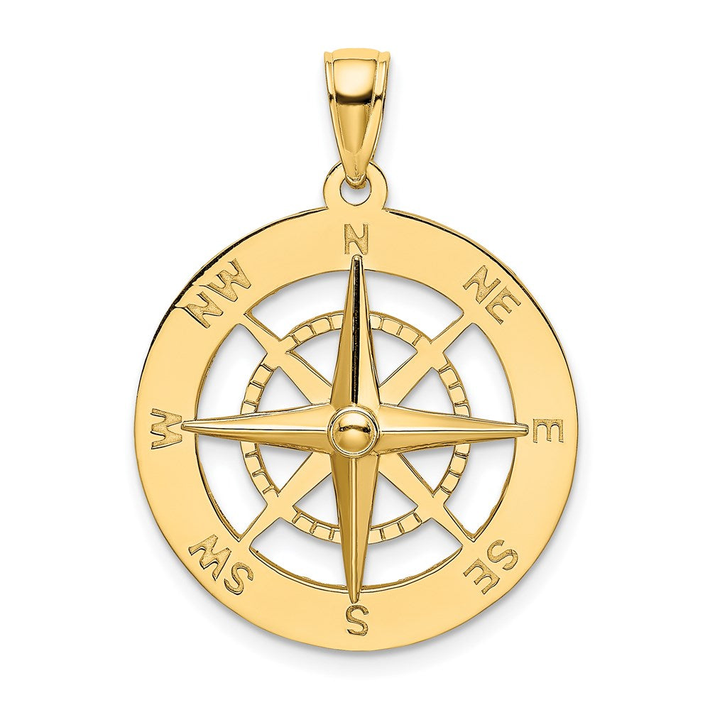Gold Polished Compass Pendants