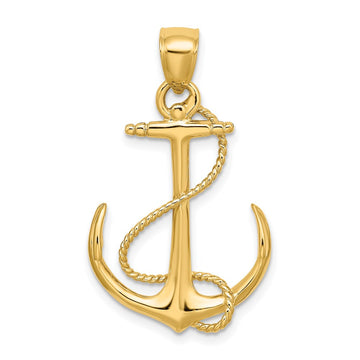 Gold Polished Anchor Pendants