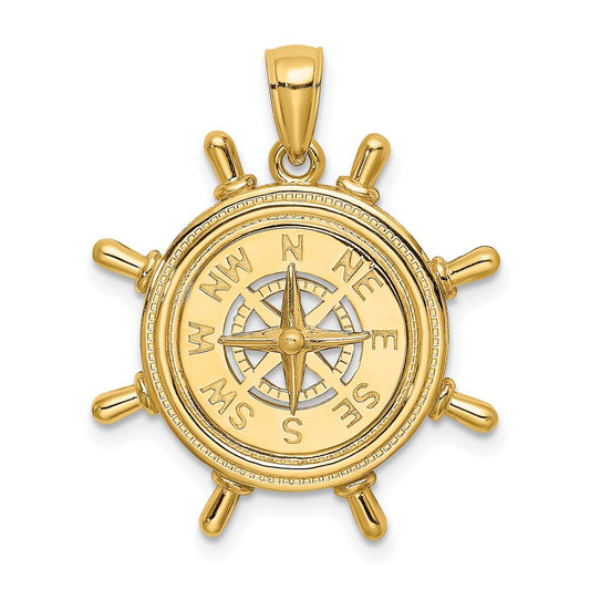 Gold Polished Compass Pendants