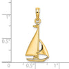 Gold Polished Sailboat Pendant