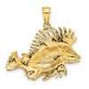 14K 2-D Polished and Textured Lion Fish Charm