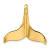 14K Large 3-D Polished with Hidden Bail Whale Tail Omega Slide