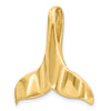 14K Large 3-D Polished with Hidden Bail Whale Tail Omega Slide
