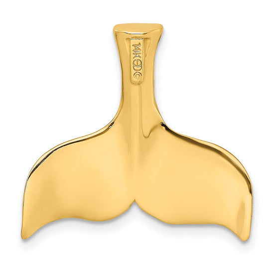14K 3-D Polished Whale Tail Omega Slide