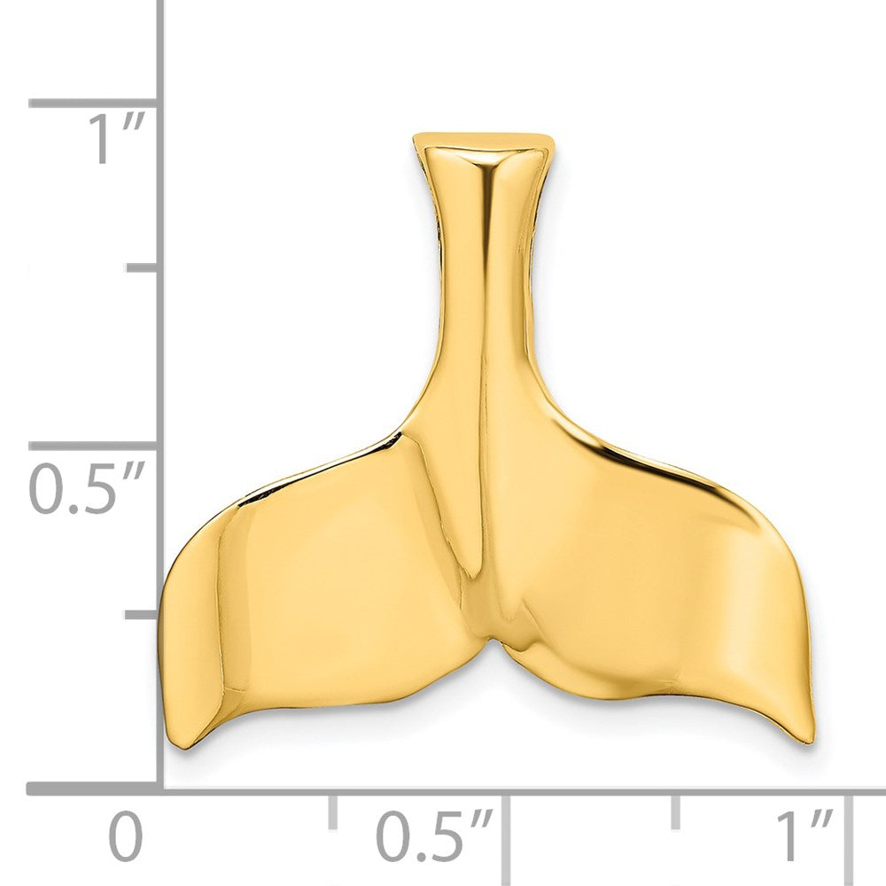 14K 3-D Polished Whale Tail Omega Slide