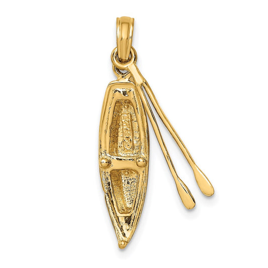14K 3-D Boat with Dangling Oars Charm
