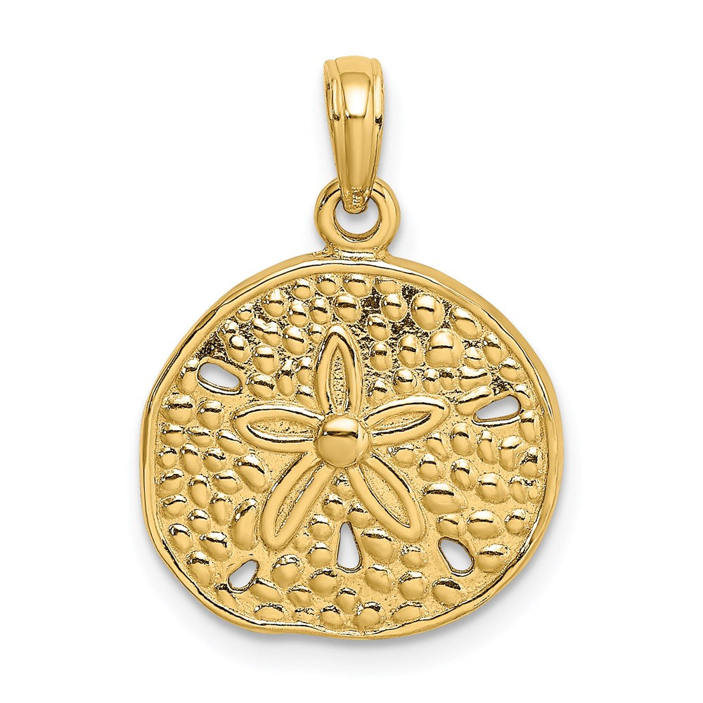 Gold Polished Sand Dollar Pendants