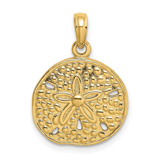 Gold Polished Sand Dollar Pendants