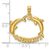 14k Polished OCEAN CITY with Jumping Dolphins Charm