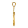 14K 3-D Large Fish Hook with Rope Charm