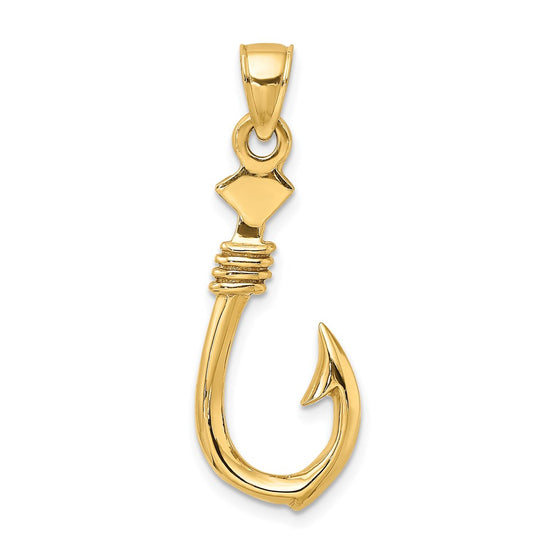 Gold Polished Fish Hook Pendants