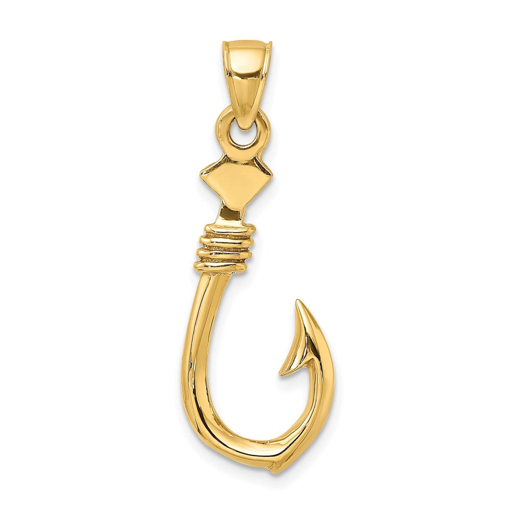 Gold Polished Fish Hook Pendants
