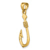 Gold Polished Fish Hook Pendants