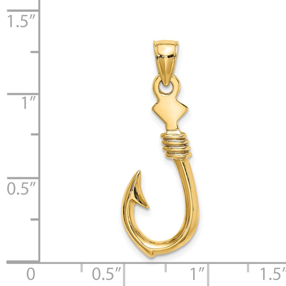 Gold Polished Fish Hook Pendants