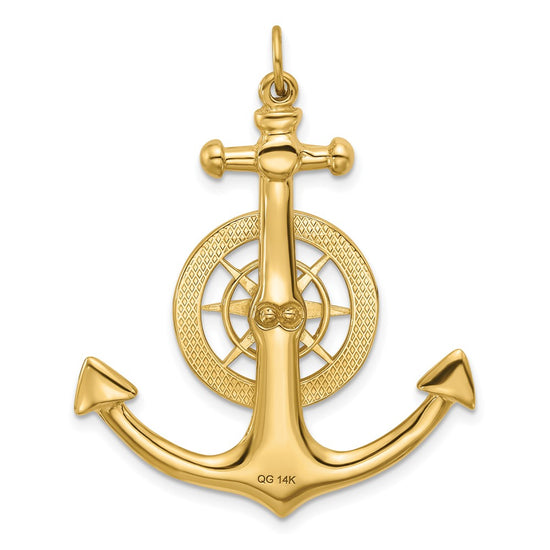 Gold Polished Anchor and Compass Pendants