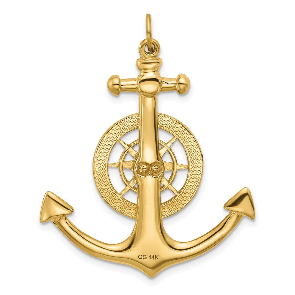 Gold Polished Anchor and Compass Pendants