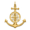 Gold Polished Anchor and Compass Pendants