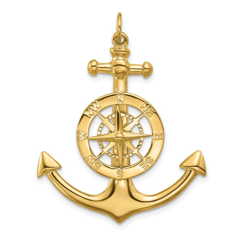 Gold Polished Anchor and Compass Pendants