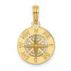 Gold Polished Compass Pendants