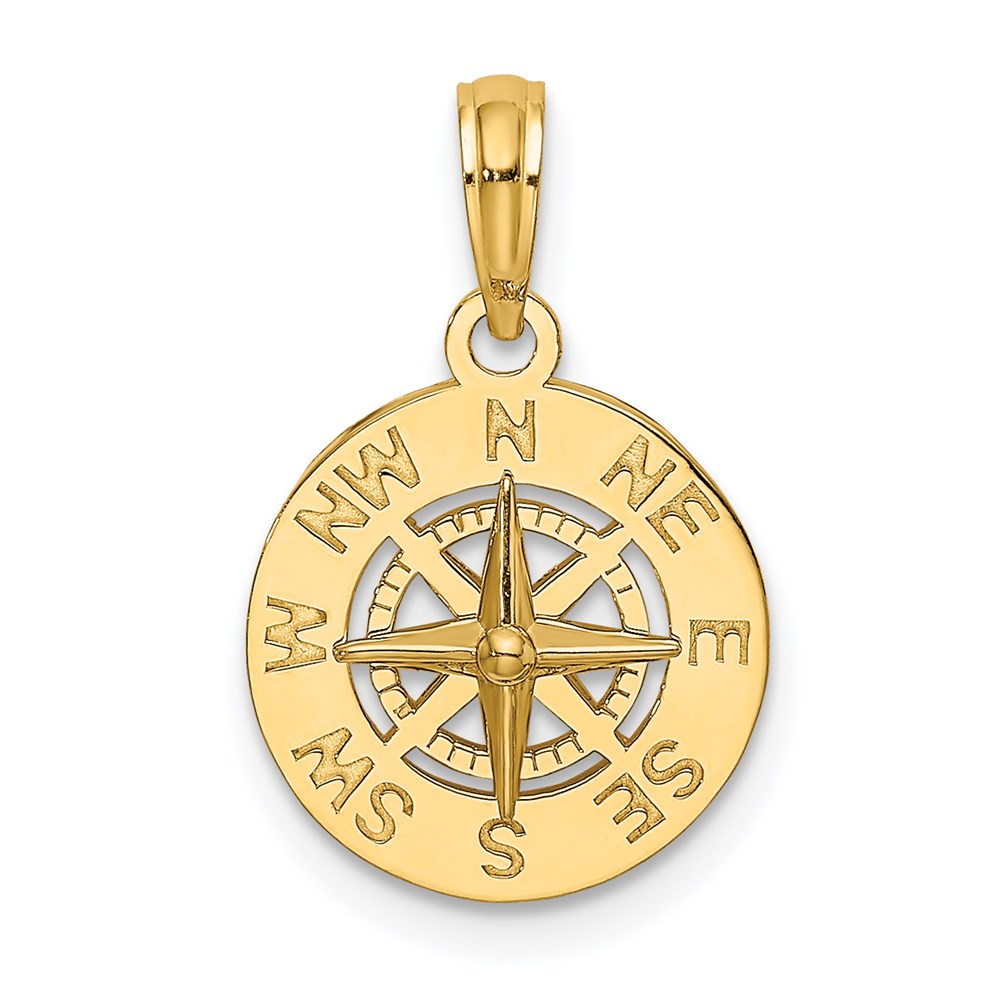 Gold Polished Compass Pendants