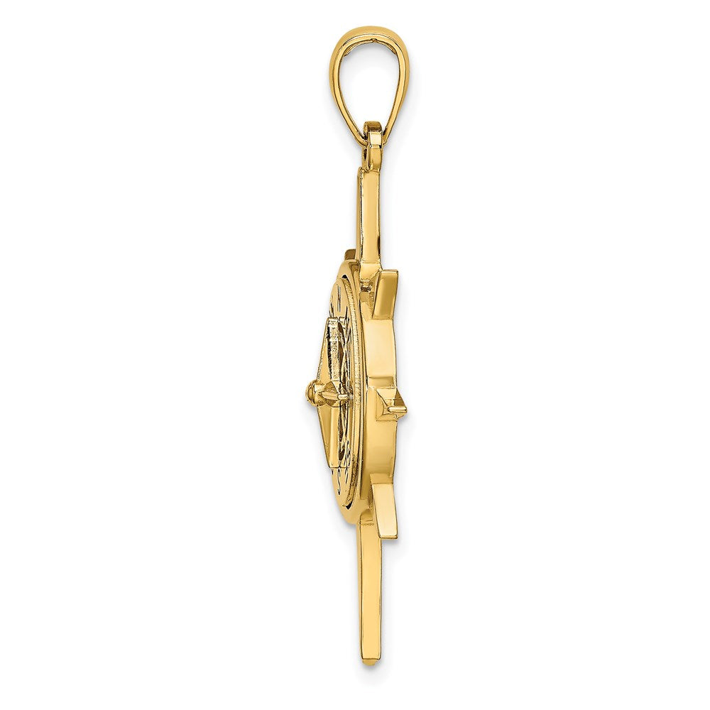 Gold Polished Compass Pendants