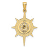 14K Star Frame with Nautical Compass Center Charm