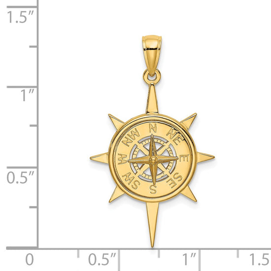 Gold Polished Compass Pendants